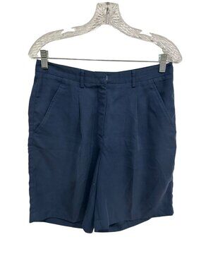 Nike Golf Navy Blue Rayon Blend Pleated Front Casual Shorts SZ M Preppy Golfcore